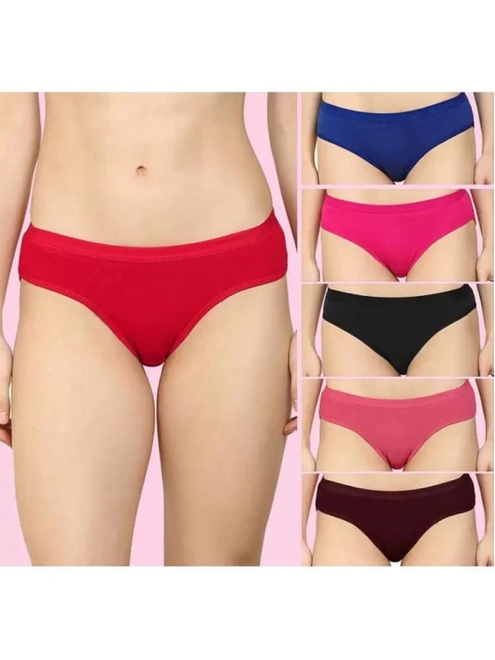 ICONIC ME Pack of 6 Cotton Solid Womens Briefs ( Multicolor ) - None