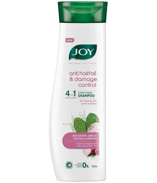 Joy Natural Actives Anti Hairfall & Damage Control 4-In-1 Conditioning Shampoo 340ml, (Pack of 1)