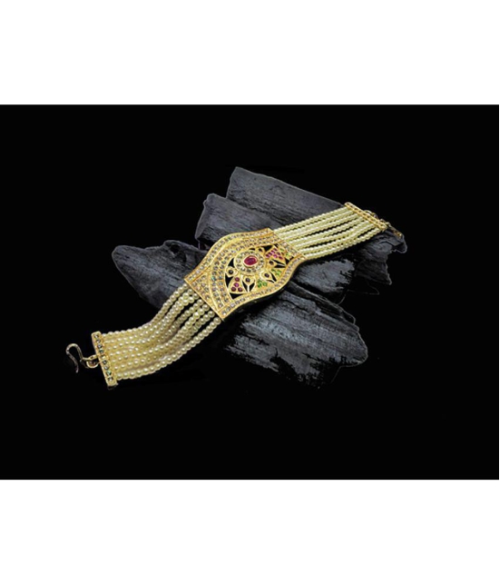 Gilher Fancy Traditional Real look Jadau Bracelet With Adjustable Size For Women And Girl - None