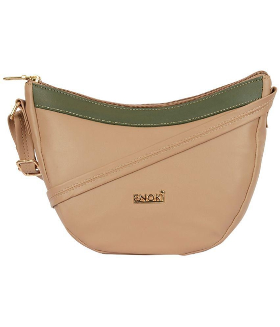 Enoki - Beige Artificial Leather Sling Bag - Beige