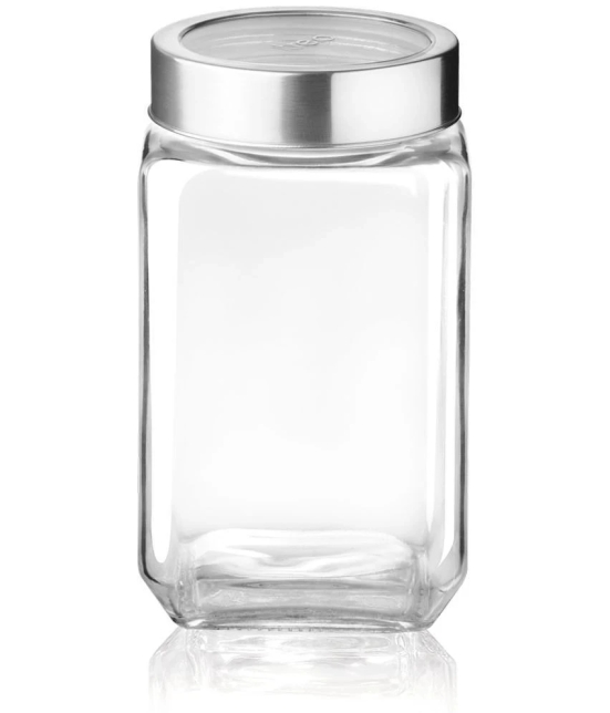 Treo By Milton Cube Storage Glass Jar, 800 ml, Transparent | BPA Free | Storage Jar | Kitchen Organizer | Air Tight | Modular | Multipurpose Jar - Transparent