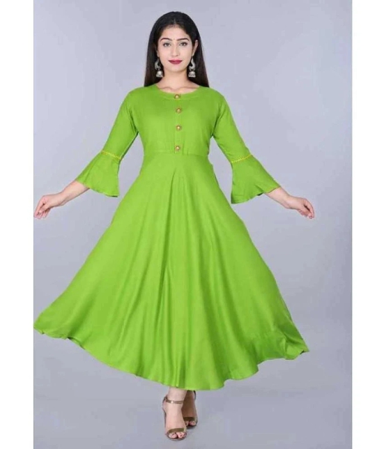 SIPET - Green Rayon Womens Anarkali Kurti ( Pack of 1 ) - None