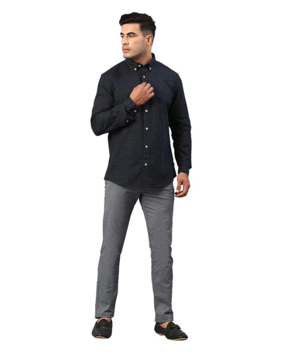 Men's Full Sleeve Tailored Fit Navy Casual Shirt