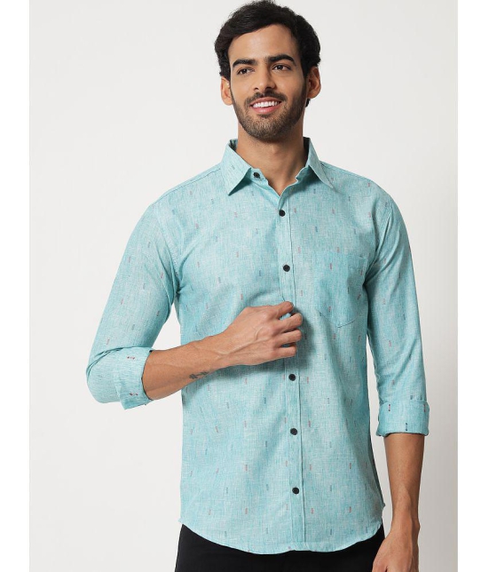 VERTUSY - Light Blue 100% Cotton Regular Fit Men's Casual Shirt ( Pack of 1 ) - None