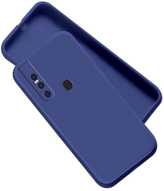 Case Vault Covers - Blue Silicon Plain Cases Compatible For Vivo V15 ( Pack of 1 ) - Blue