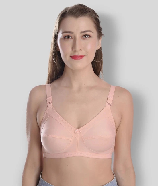 Madam - Peach Cotton Non - Padded Womens Everyday Bra ( Pack of 1 ) - 32B