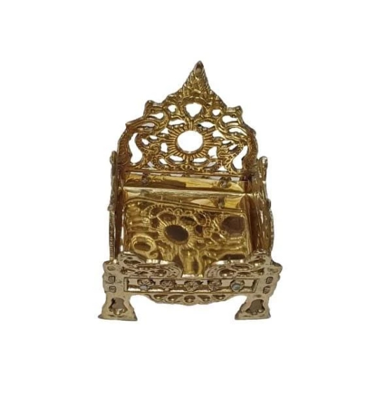 Ornate Golden Brass Pedestal for Deity Statues (small size)