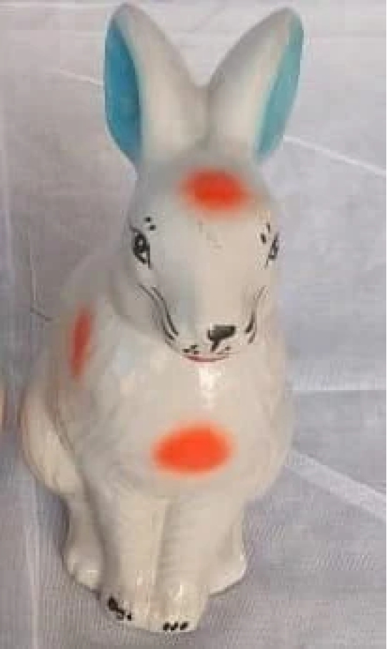 Vintage Hand-Painted Ceramic Rabbit Figurine