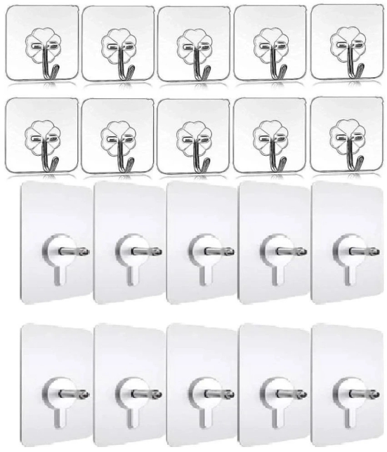 Sansuka Wall Hooks Adhesive No Drilling Waterproof for Home Kitchen Bathroom (Pack of 20)