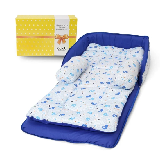 Compact Baby Bed In A Bag Gift Box Blue