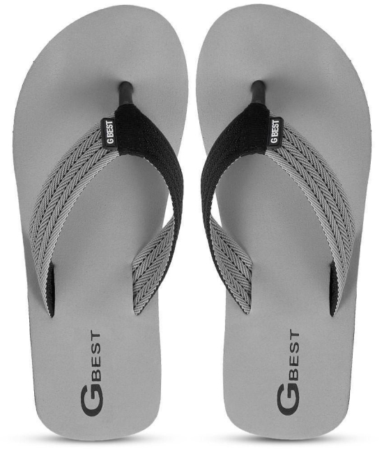 G Best Grey Mens Thong Flip Flop - None