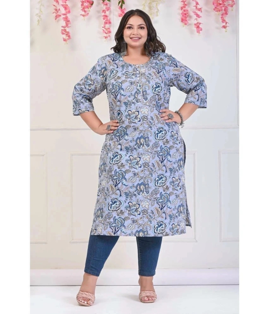 Swasti Cotton Printed Straight Womens Kurti - Grey ( Pack of 1 ) - None