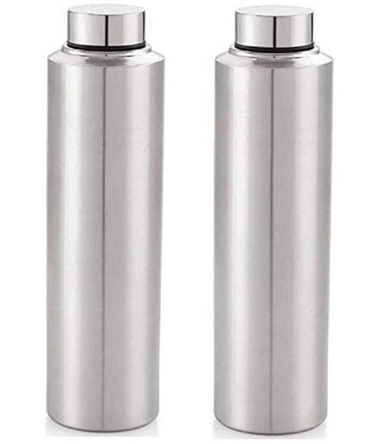 Dynore - Fridge Bottle Silver Water Bottle 750 mL ( Set of 2 ) - Silver