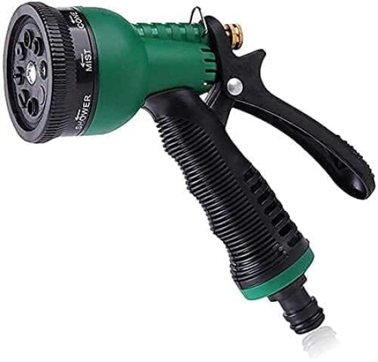 Namaskaram? 7 Pattern High Pressure Garden Hose Nozzle Water Spray Gun for Gardening, Washing Car, Outdoor Pet Bath, Window, Floor, Surface Cleaning with Water Flow Control Function (Multicolor)