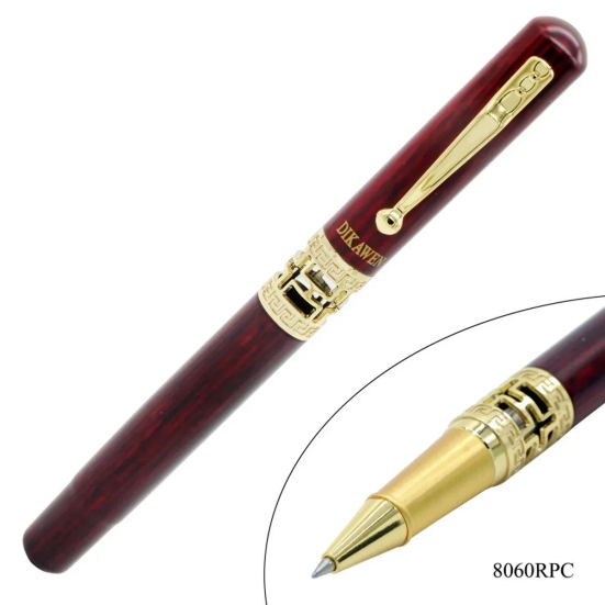 Roller Pen Color Wood Finish Golden Clip