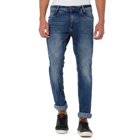 Super Slim Fit Mid Blue Stretch Jeans