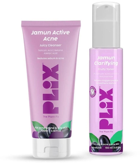 Plix Jamun Active Acne Regime with Toner & Cleanser to Unclog Pores & Reduce Acne(Pack of 2)