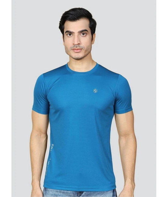 Supersquad Polyester Regular Fit Solid Half Sleeves Mens T-Shirt - Aqua Blue ( Pack of 1 ) - None