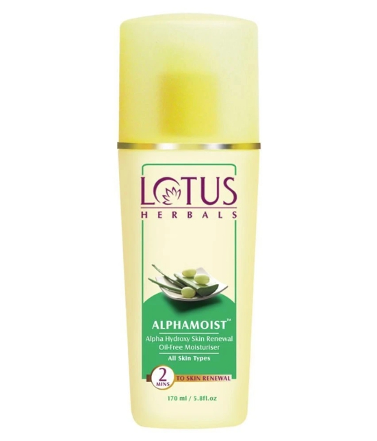 Lotus Herbals Alphamoist Alpha Hydroxy Skin Renewal Oil, free Moisturiser, For All Skin Types, 170ml