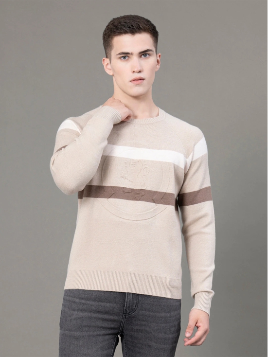 RedTape Round Neck Embossed Sweater for Men | Ultimate Comfort