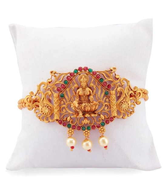 Sukkhi Artistically Pearl Gold Plated Goddess Laxmi Bajuband For Women - Multi Color