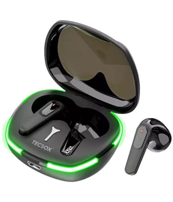 Tecsox ProBuds Airbuds In Ear Bluetooth Earphone 6 Hours Playback Bluetooth IPX5(Splash Proof) Powerfull Bass -Bluetooth V 5.1 Black