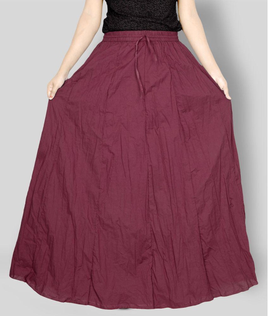 Sttoffa - Maroon Cotton Womens Broomstick Skirt ( Pack of 1 ) - 46