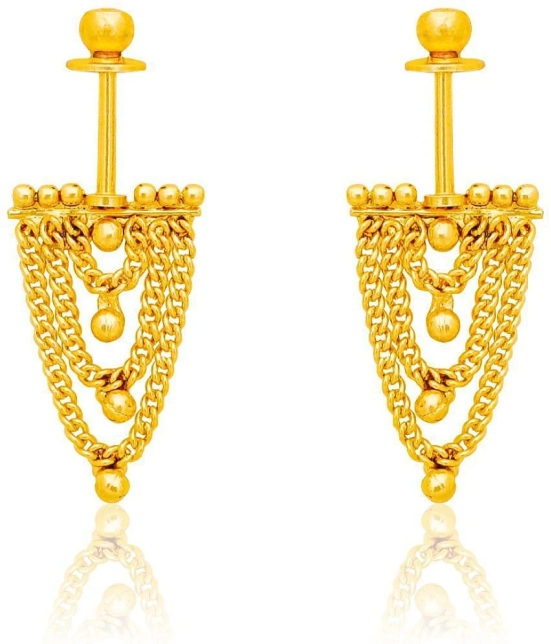 LUV FASHION Golden Drop Earrings ( Pack of 1 ) - Golden