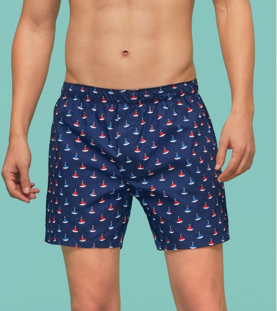 Remix Cotton Boxers Yacht Blue XXL