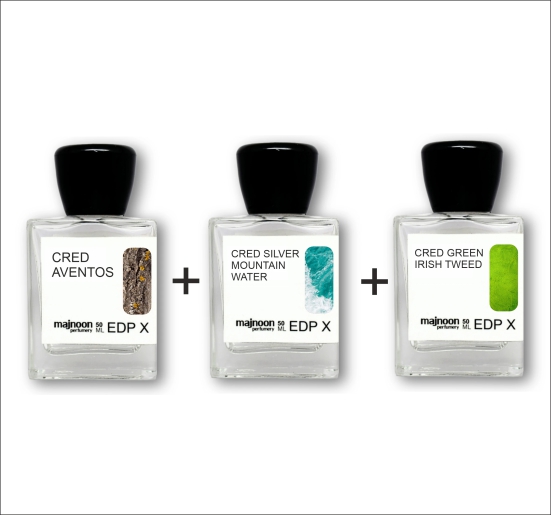 CRED SERIES COMBO AVENTOS+SILVER MOUNTAIN WATER+GREEN IRISH TWEED  50ML EACH