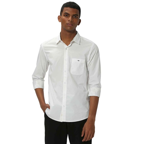 White Tactical Poplin Plain Shirt