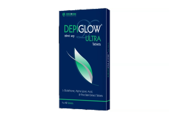 Depiglow Ultra tablet : glutathione 1000 for skin whitening-20 tablets