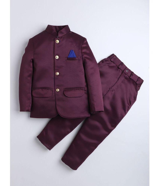 DKGF Fashion - Burgundy Polyester Boys 2 Piece Suit ( Pack of 1 ) - None