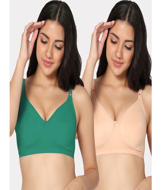 IN CARE LINGERIE - Multicolor Cotton Non Padded Women's T-Shirt Bra ( Pack of 2 ) - None