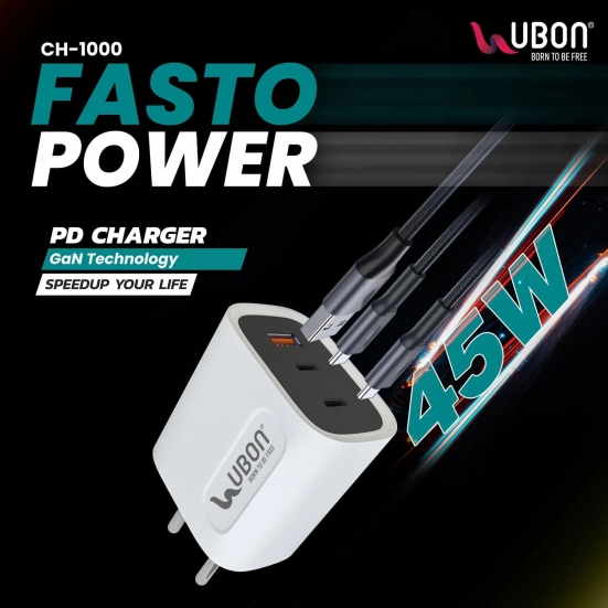 Ubon CH-1000 45W Fasto Power All in One Charger(Dock Only) (White)