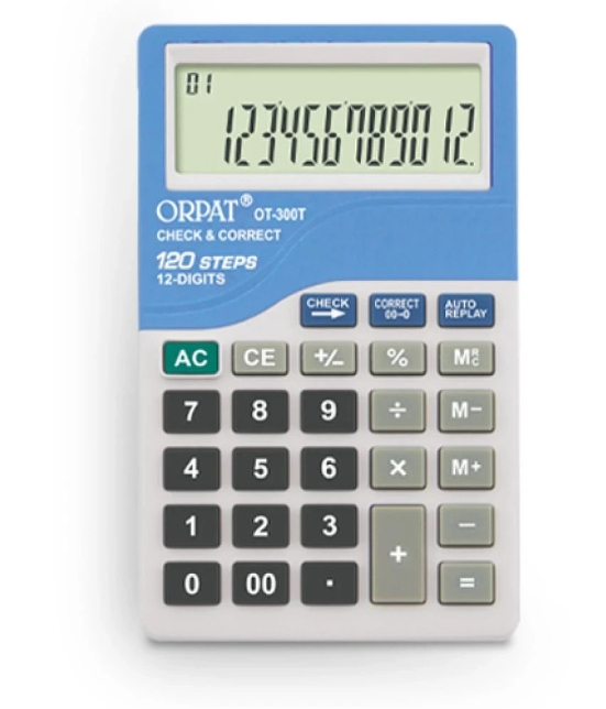 Orpat Pocket Size Check and Correct Calculators OT-300T Baby Blue