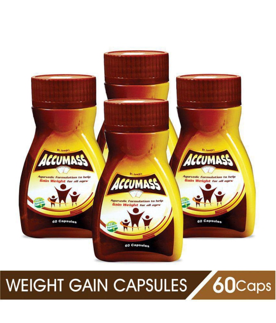 Accumass Weight Gain Capsules 60Caps, Pack of 4 (Ayurvedic Weight Gainer for Men & Women)