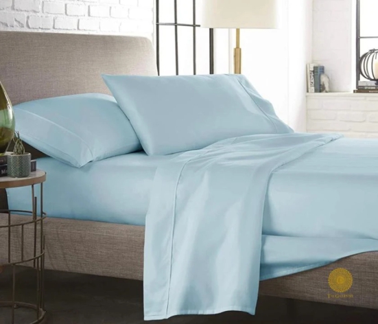 100% Cotton Premium Bedsheet 300 TC-Blue