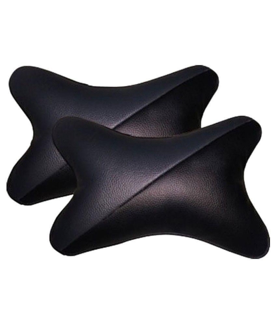 Kozdiko Black & Gray Car Seat Neck Rest Pillow Cushion Set Of 2