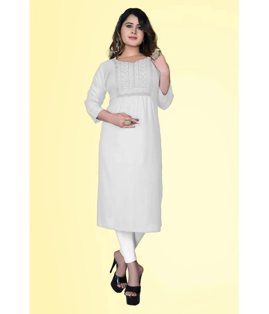 haya fashion - Grey Rayon Womens Straight Kurti ( Pack of 1 ) - None