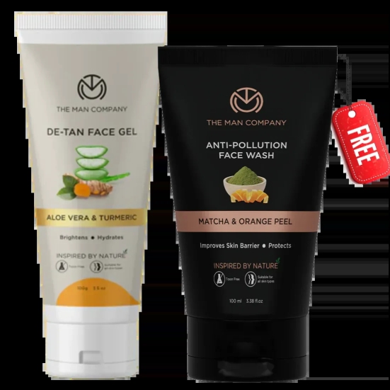 De-Tan Face Gel I Aloe Vera & Turmeric Face Gel and Free Face Wash