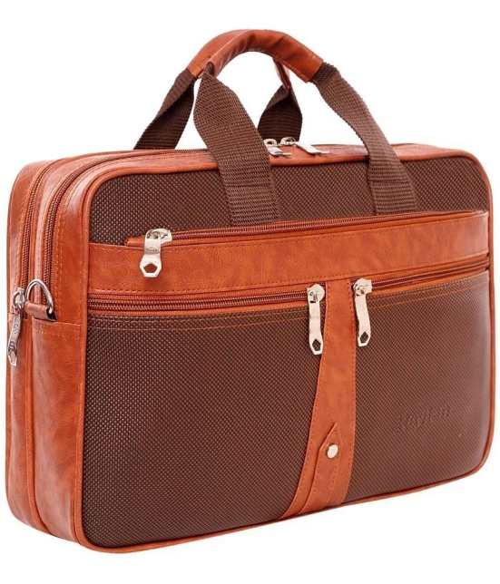 Raylan Brown Leather Office Bag - Brown