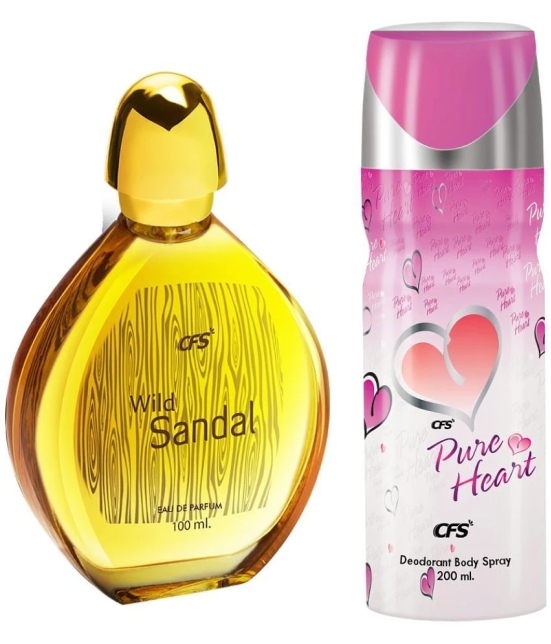 CFS Wild Sandal EDP Long Lasting Perfume & Pure Heart Pink Deodorant Body Spray