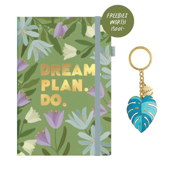 Planner and Keychain Duo-Caladium keychain / Dream.Plan.Do Planner