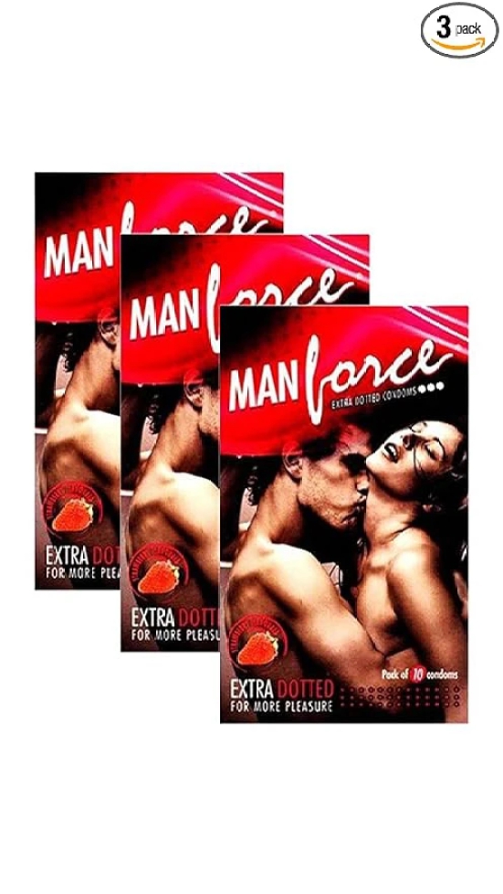 MANFORCE Strawberry ( Set of 3) Condom (Set of 3 30 Sheets)