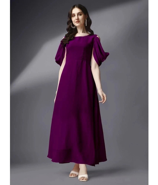 JASH CREATION Georgette Solid Ankle Length Womens Gown - Magenta ( Pack of 1 ) - None