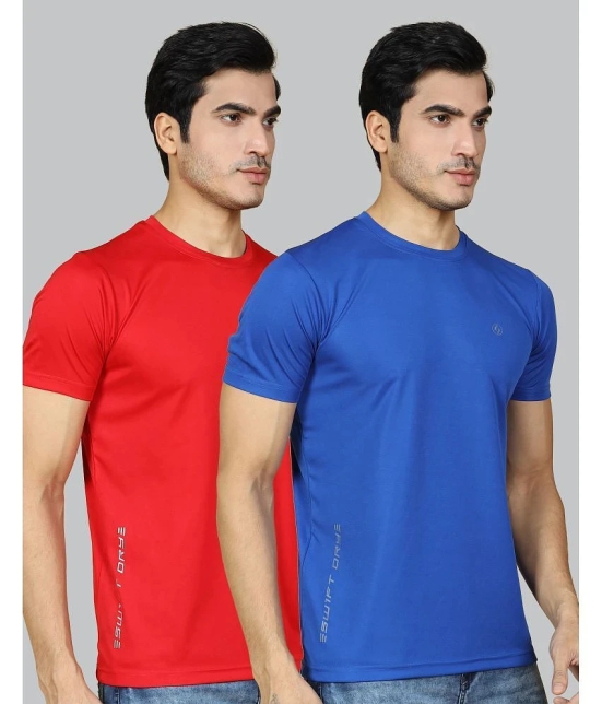 Supersquad Polyester Regular Fit Solid Half Sleeves Mens T-Shirt - Multicolor ( Pack of 2 ) - None