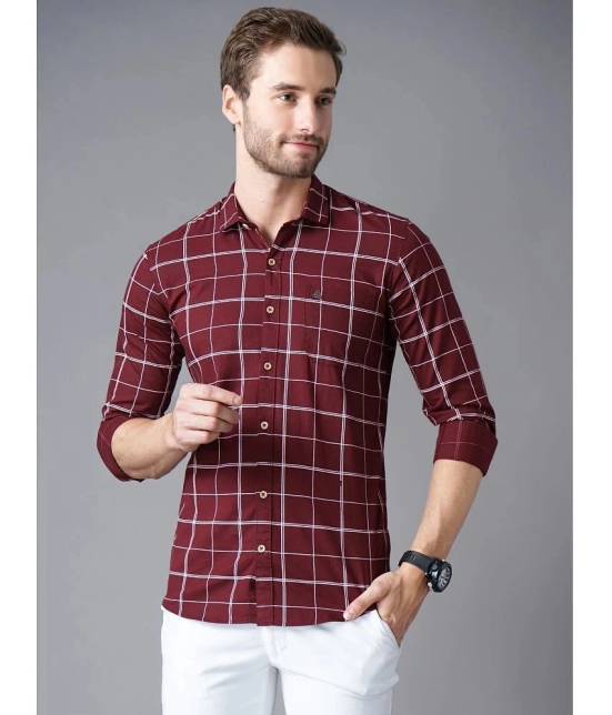 K-LARA - 100% Cotton Regular Fit Maroon Mens Casual Shirt ( Pack of 1 ) - None