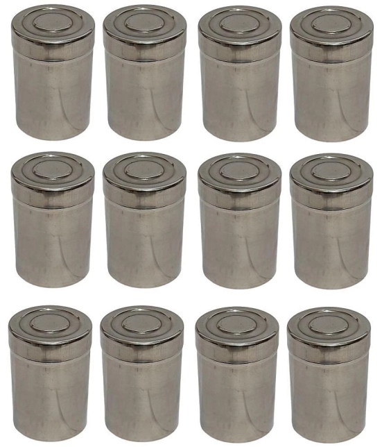 Dynore 12 Mini Container Steel Silver Utility Container ( Set of 12 ) - Silver