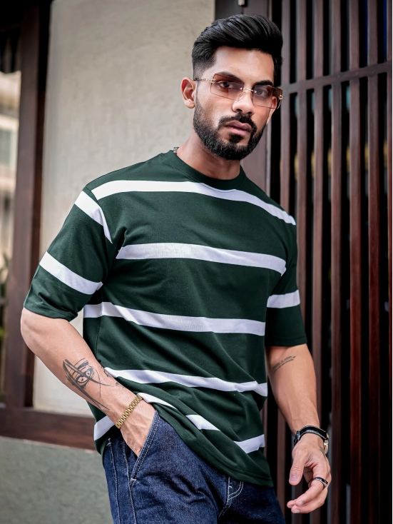 Stripes Dark Green T-Shirt-L / Dark Green